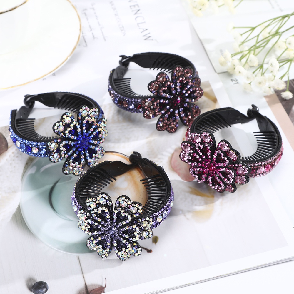 Kẹp tóc hoa Haimeikang đính đá thời trang Hàn Quốc mới