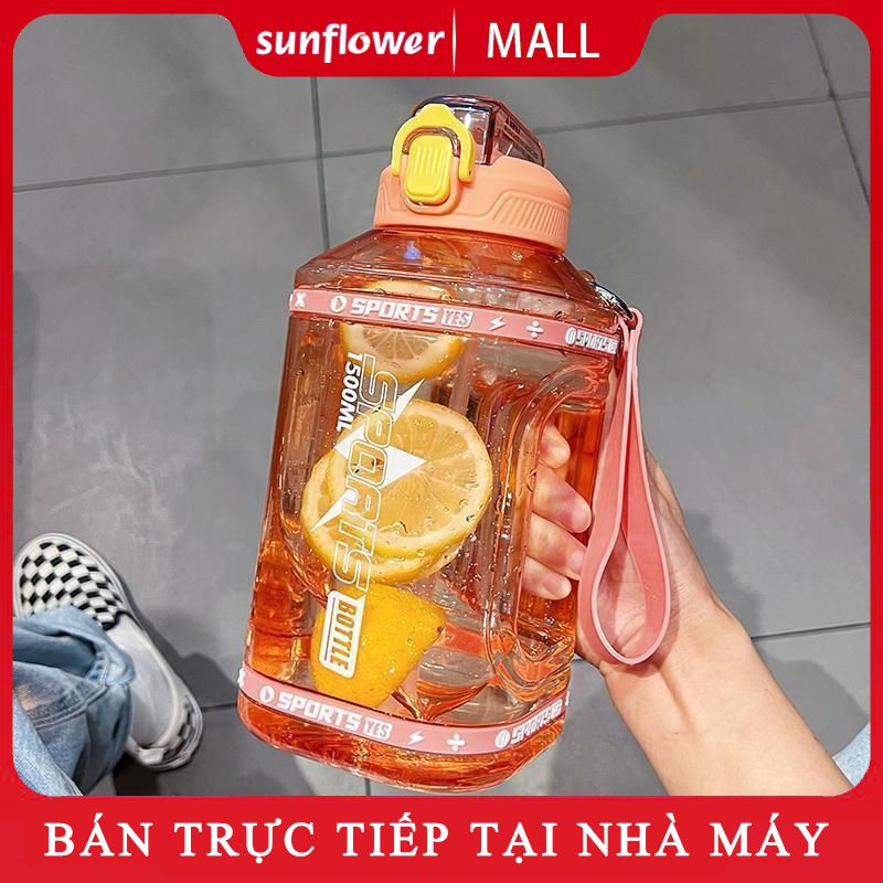 【Clearance Sale】crowna Otten 2.3l 1500Ml Gallon Nước Chống Rò Rỉ Lớn Thể Thao Bình Nước-Mặt Trời-Mặt Trời. Vn