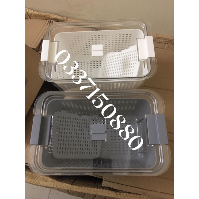 set 2 Hộp 4.5L đựng thực phẩm tủ lạnh, hộp bảo quản rau củ quả tươi tủ lạnh có lỗ thoát khí, Hộp đựng rau quả tủ lạnh | BigBuy360 - bigbuy360.vn