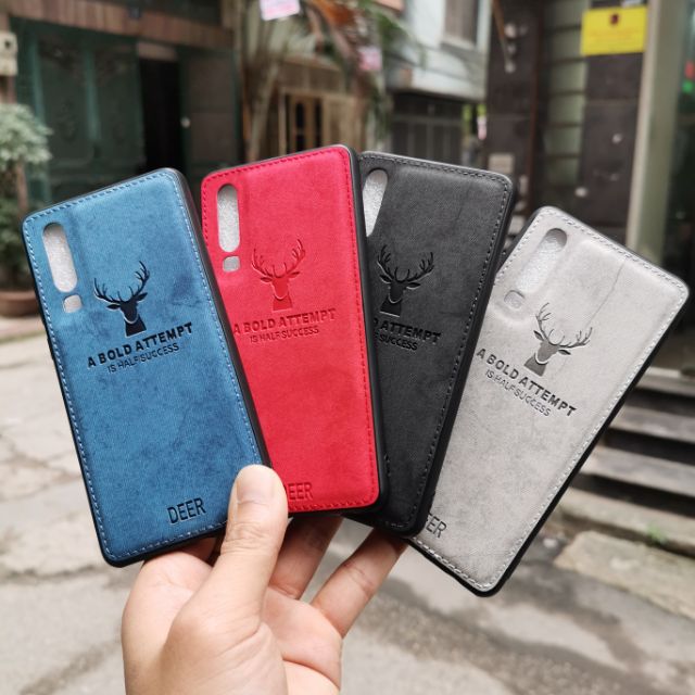 Ốp lưng Silicon Deep lưng da vân vải Jean cho Huawei P30