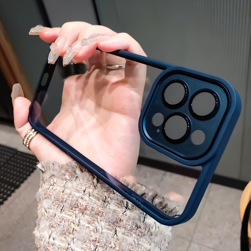 Ốp Điện Thoại Trong Suốt Chống Sốc Bảo Vệ Ống Kính Máy Ảnh Cho IPhone 13 12 11 Pro Max