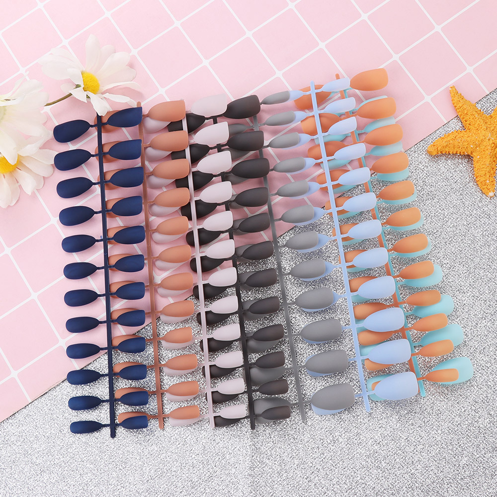 24 Móng Tay Giả Tông Lì Trang Trí Nghệ Thuật Cho Nữ