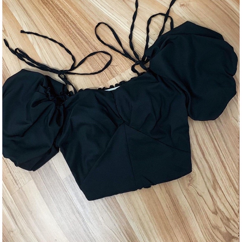 Áo croptop tay phồng lưng chun bigsize 60-90kg ( bèo béo bigsize )
