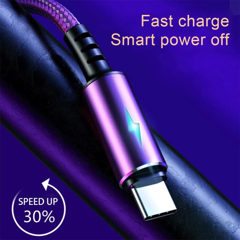 DIGIFOUNDER LED Indicator Type C Cable 5A Fast Charging Type C Data Cable for Huawei Samsung Xiaomi Redmi Easy To Use B7R7