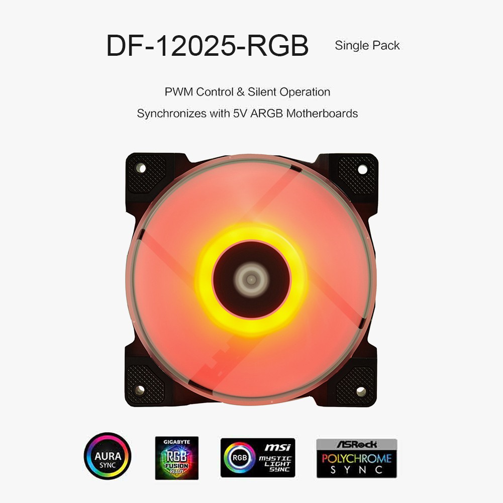 ID-COOLING (Dom) Quạt Tản Nhiệt Id-Cool Df-12025-Rgb Pwm Pc 120mm