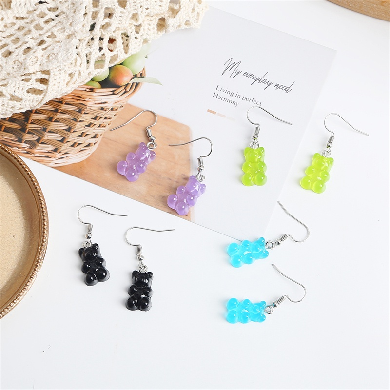 Phụ kiện trang trí BEADIA bằng acrylic hình gấu dễ thương dùng làm trang sức diy