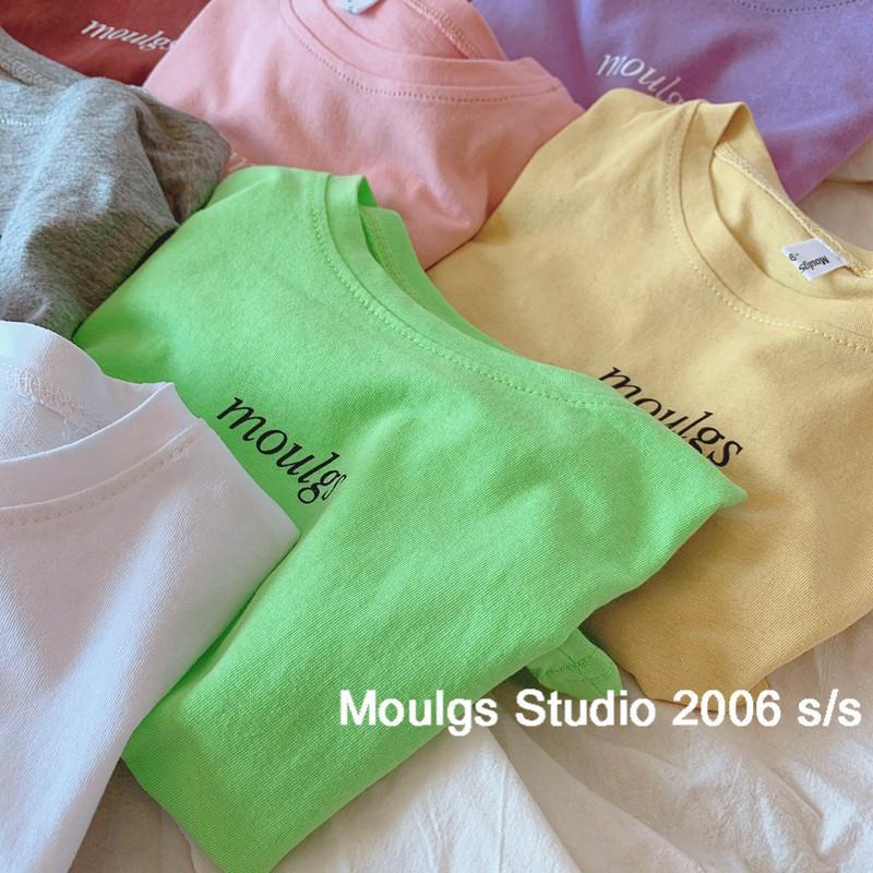 Áo thun tay ngắn bằng cotton thiết kế đơn giản chính hãng cho bé trai