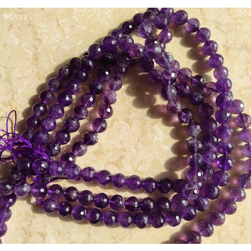 Chuỗi Hạt Đá Màu Tím Tự Nhiên 4 6 8 10MM Làm Trang Sức Thủ Công