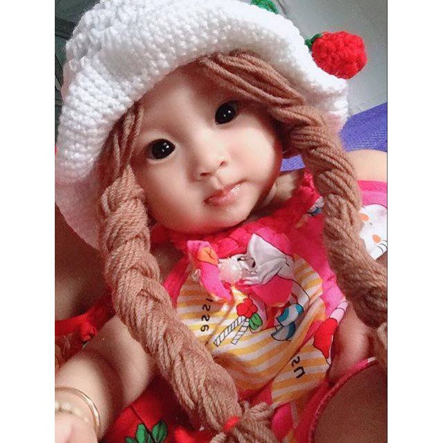 Nón bèo len bím dài quả cherry