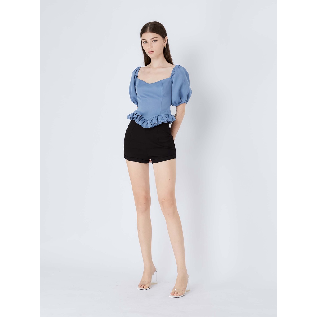 Áo Top Nữ Pumpkin Sleeves , Chất Vải Phi 035 Thoải Mái , WAK000053 ,SOMEHOW