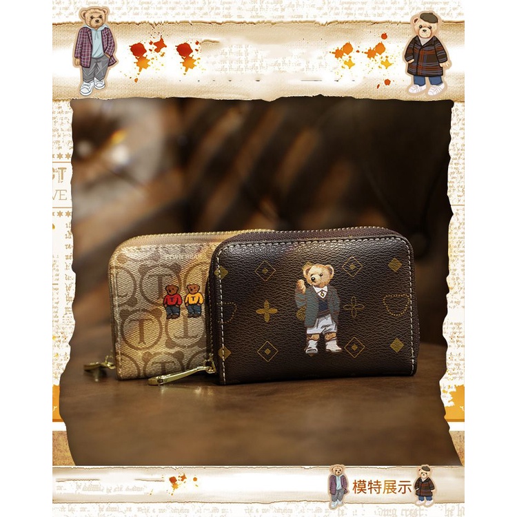 Ví Ngắn Đựng Thẻ 20% Có Khóa Kéo In Hình Gấu Pooh Dễ Thương Thời Trang 2022 Cho Nữ Sm