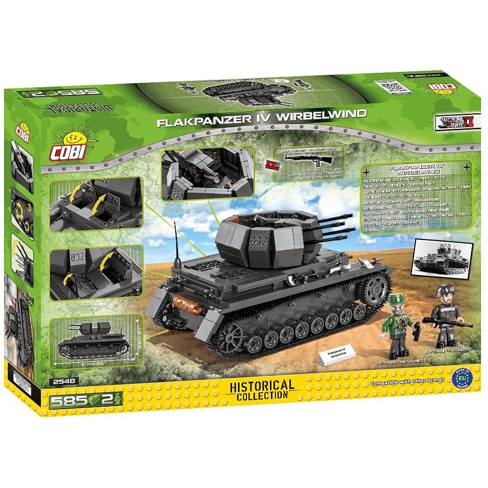 Đồ chơi lắp ráp Lego xe bánh xích - xe tăng - Tank WWII Flakpanzer IV WIRBELWIND COBI-2548