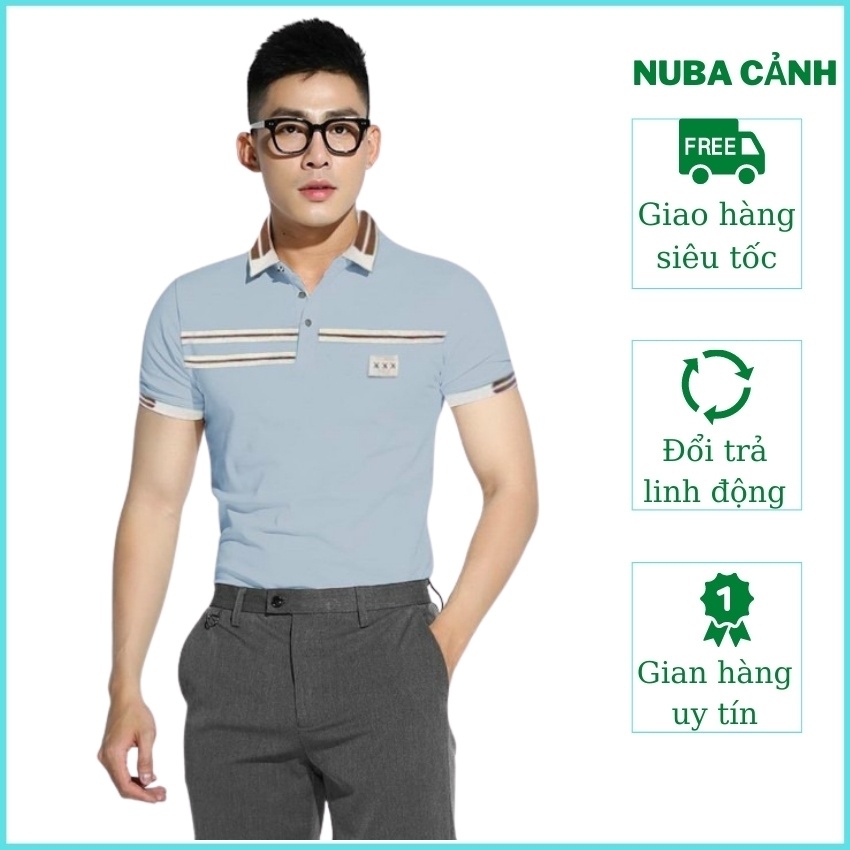 Áo thun nam cổ bẻ mẫu mới,chất vải polo,ao phông đẹp giá rẻAT03