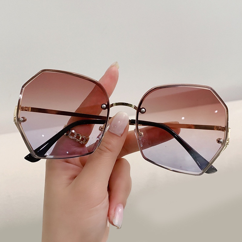 Kính Mát Tròng Lục Giác Gọng Kim Loại