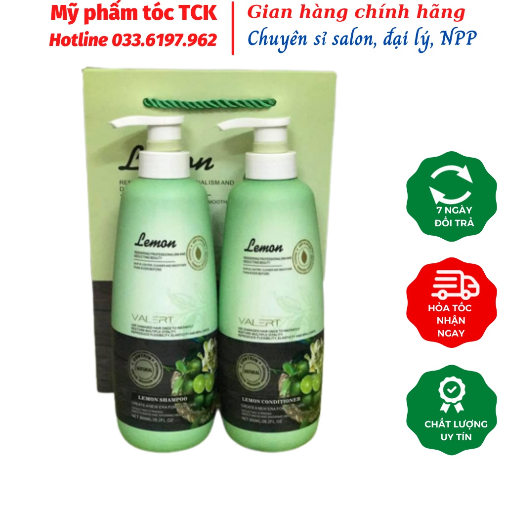 DẦU GỘI XẢ TINH CHẤT CHANH HOA BƯỞI LEMON VALERT 800ML