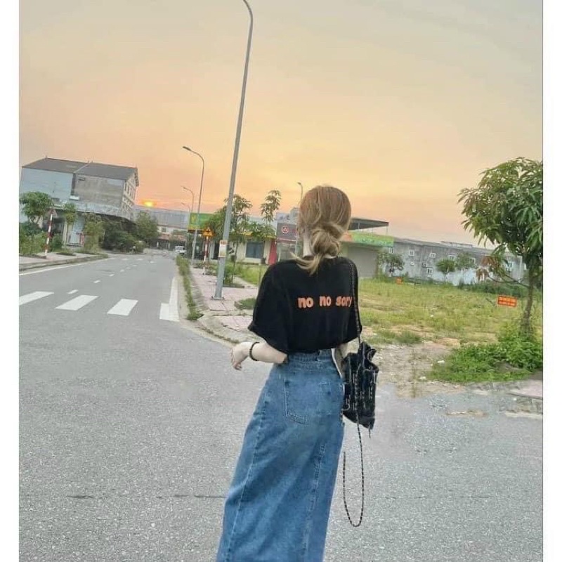 Mã 931- CHÂN VÁY JEAN MÀI DÁNG XẺ TRƯỚC