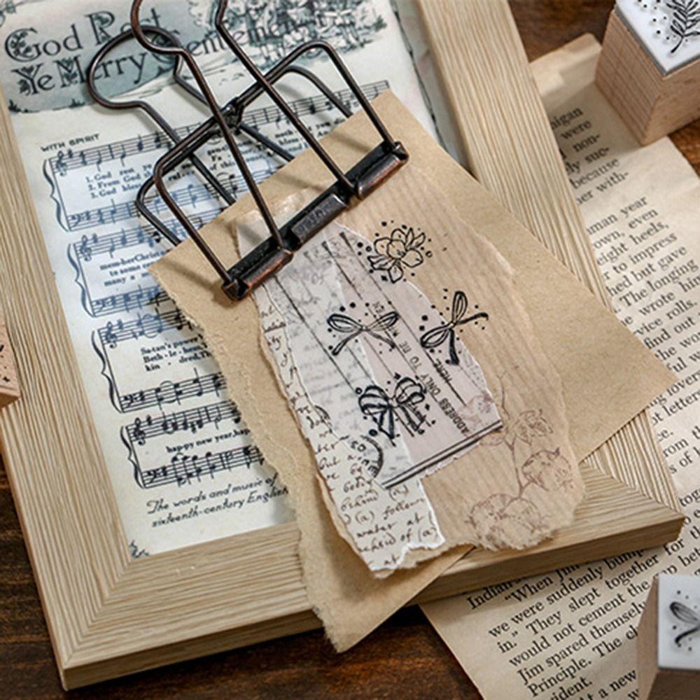 Set 16 Con Dấu Gỗ Cao Su Dùng Để Trang Trí Đồ Thủ Công Đa Năng Tiện Dụng