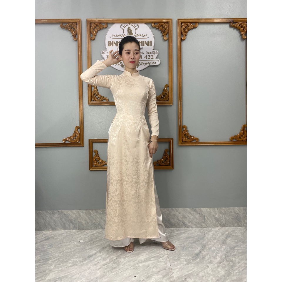 Áo dài gấm hoa truyền thống_Duy Chinh_ADGT0002_Tông Màu Hông