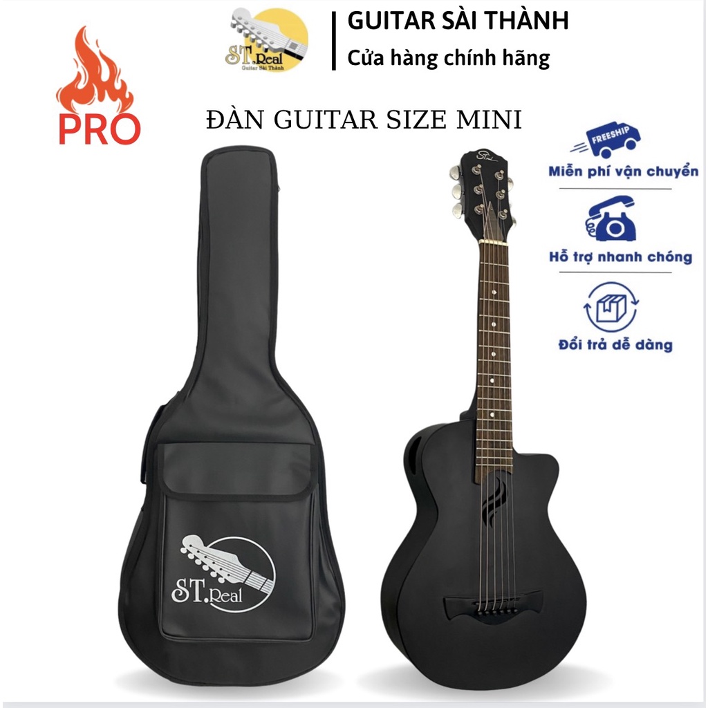 Đàn Guitar Mini Acoustic Mã Black DC-01 Chính Hãng ST.Real Guitar Sài Thành Kích Thước 80cm Size 1/2