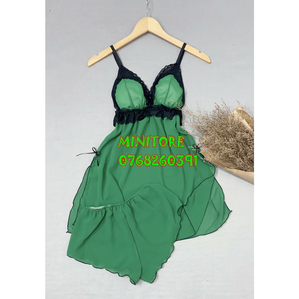 [45KG - 60KG] ĐẦM NGỦ VOAN VIỀN REN GỢI CẢM CÓ MÚT, CHẤT VOẠN MỀM MÁT KHÔNG MỎNG ĐƯỜNG CHỈ MAY ĐẸP