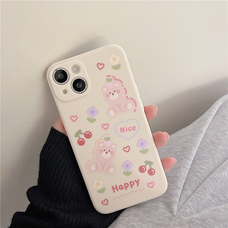 Ốp lưng iphone cạnh vuông Quả Dâu Tây BVC 6s/6splus/7/7plus/8/8plus/x/xr/xs/11/12/13/14/pro/max/plus/promax BVC964