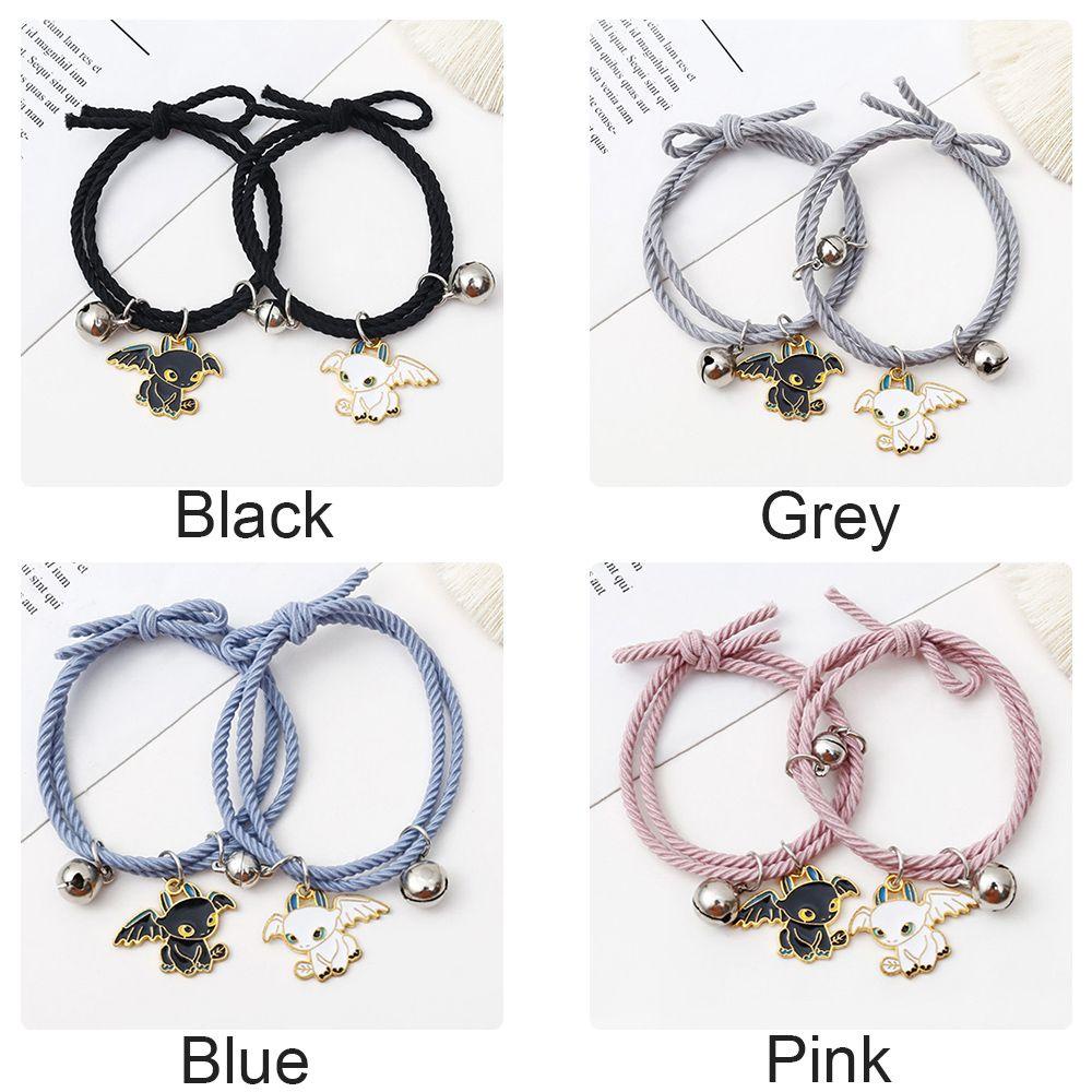 1 Cặp Vòng Tay Dây Bện Mặt Hình Rồng Hoạt Hình Dành Cho Cặp Đôi