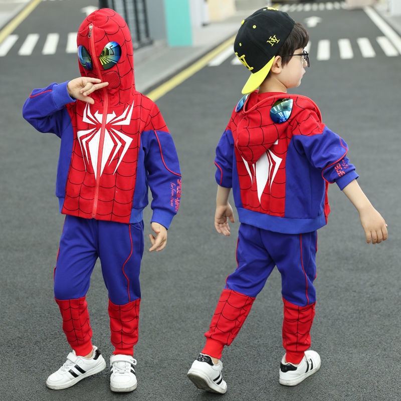 ♛Bộ Đồ Thể Thao In Hình Người Nhện Thời Trang Xuân Thu Cho Bé Trai