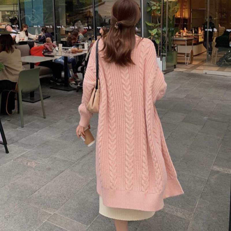 IELGY Áo Khoác cardigan Dệt Kim Họa Tiết Kim Cương Phong Cách retro Cho Nữ