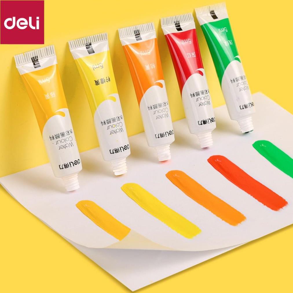 Màu nước dạng tuýp 5ml Deli - 12 màu/18 màu/24 màu - 73859 / 73860 / 73861 [Deli]