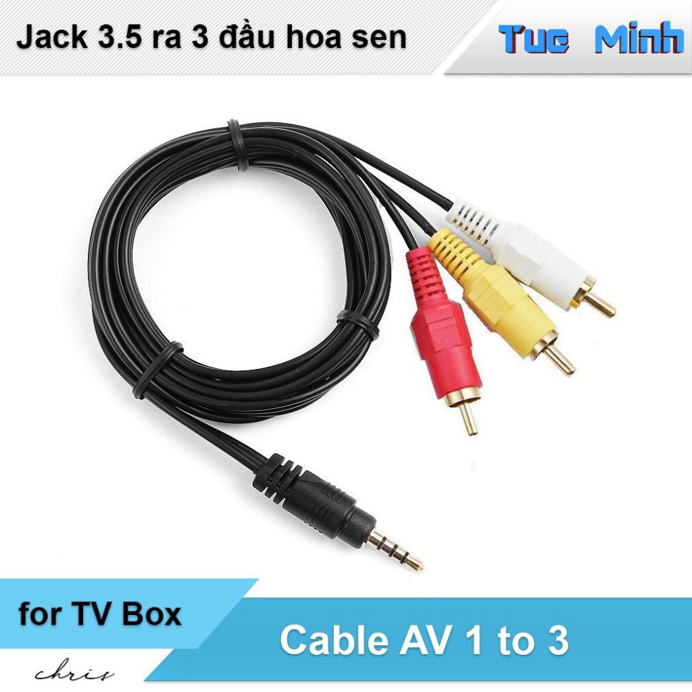 CVQRC TYDF Cable AV 1 to 3 - Cáp 1 đầu jack 3.5 ra 3 đầu hoa sen 85 21