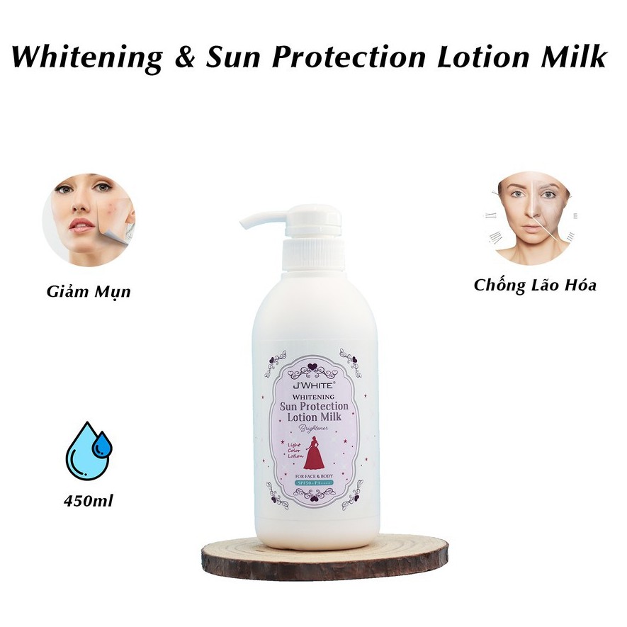 Sữa Dưỡng Thể Dưỡng Trắng Chống Nắng J'White 450ml