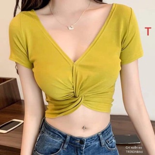 Áo crt xoắn eo cổ V - TR