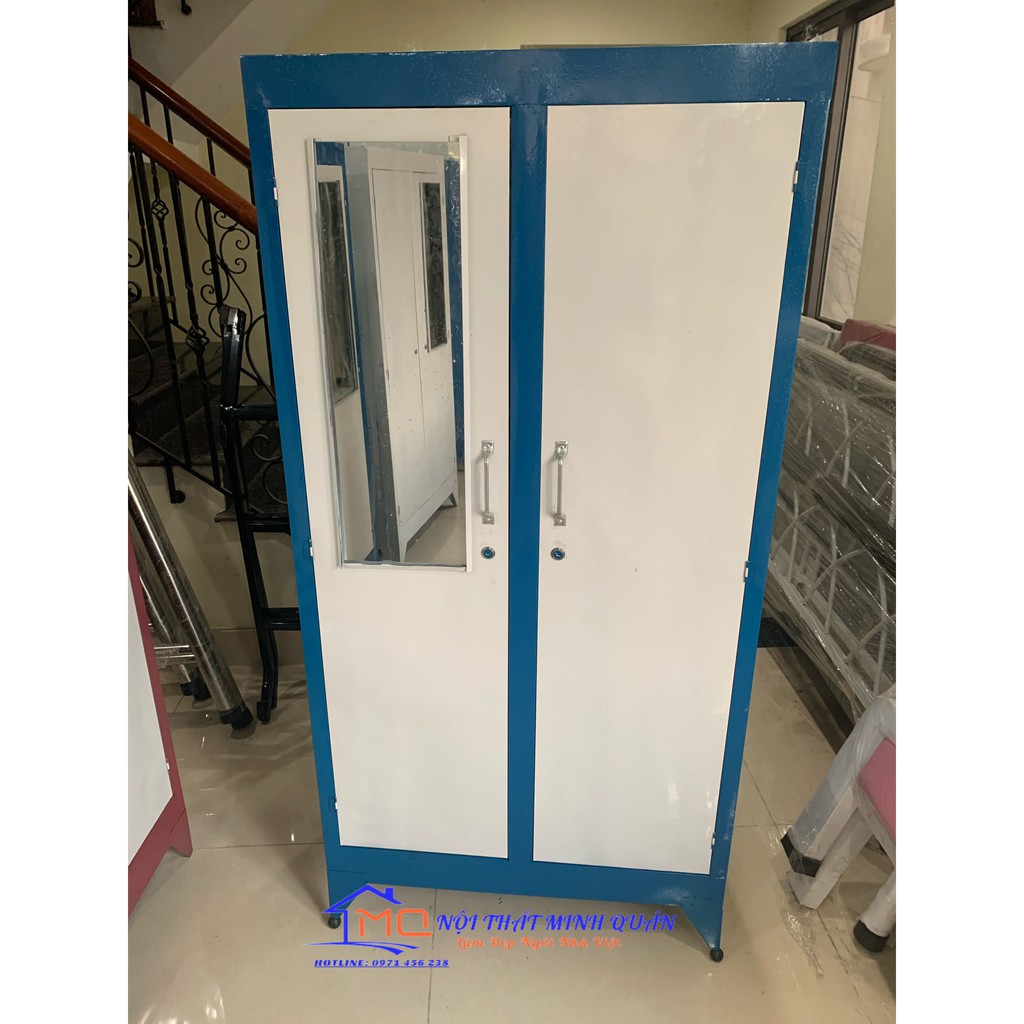 Tủ tôn treo quần áo 2 cửa nhiều màu, 2 khoang treo đồ rộng dãi cao 157cm rộng 77cm Nội Thất Minh Quân