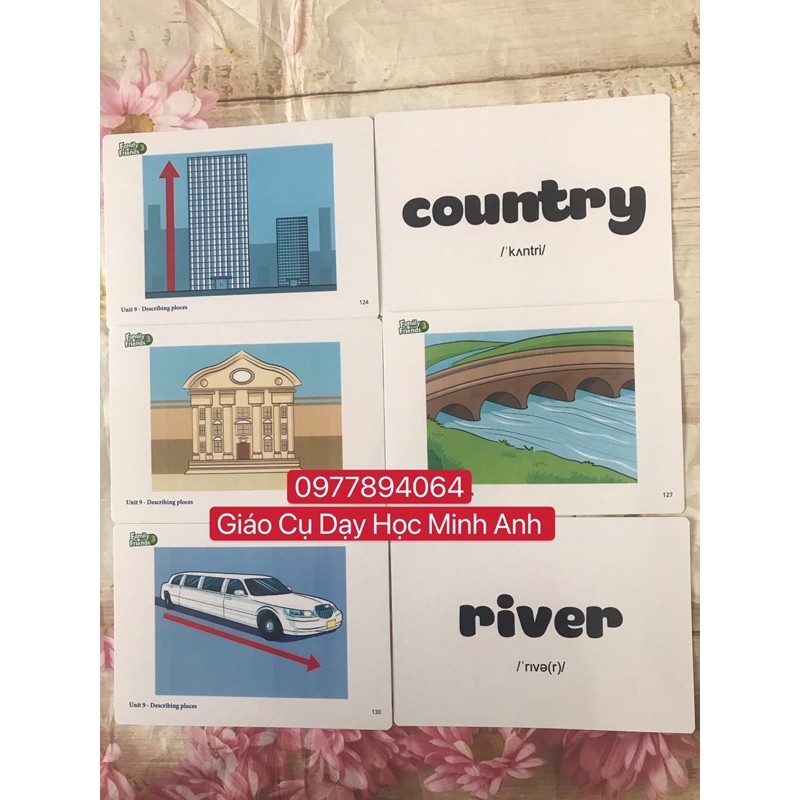 Flashcards  Family and Friends 3 phiên bản 1st ☘️ thiết  kế 2 mặt kèm phiên âm ☘️Chất liệu C300 cán bóng☘️