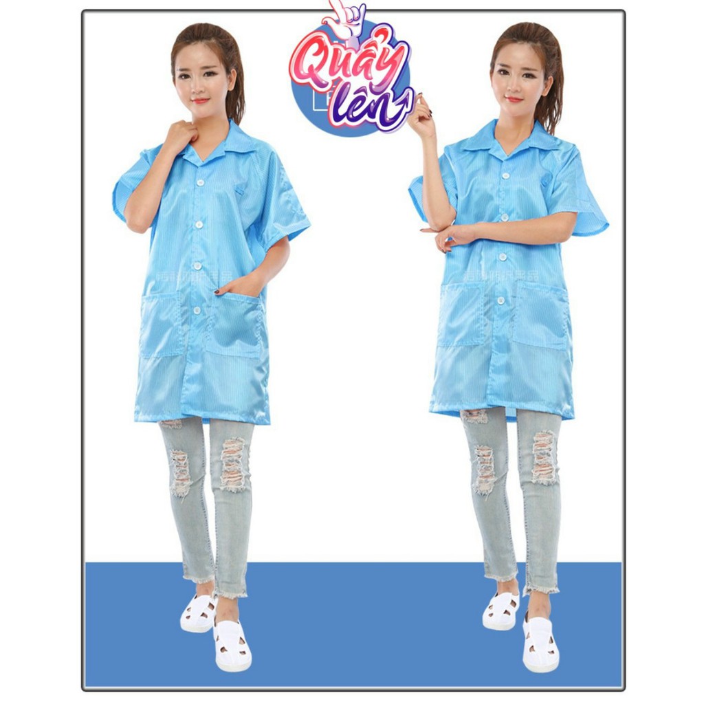 Áo rời chống tĩnh điện có cúc, có khóa