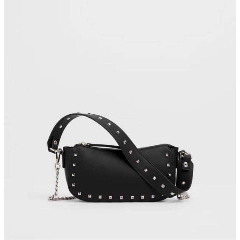 Túi kẹp nách Bershka Auth kèm dây xích đeo chéo