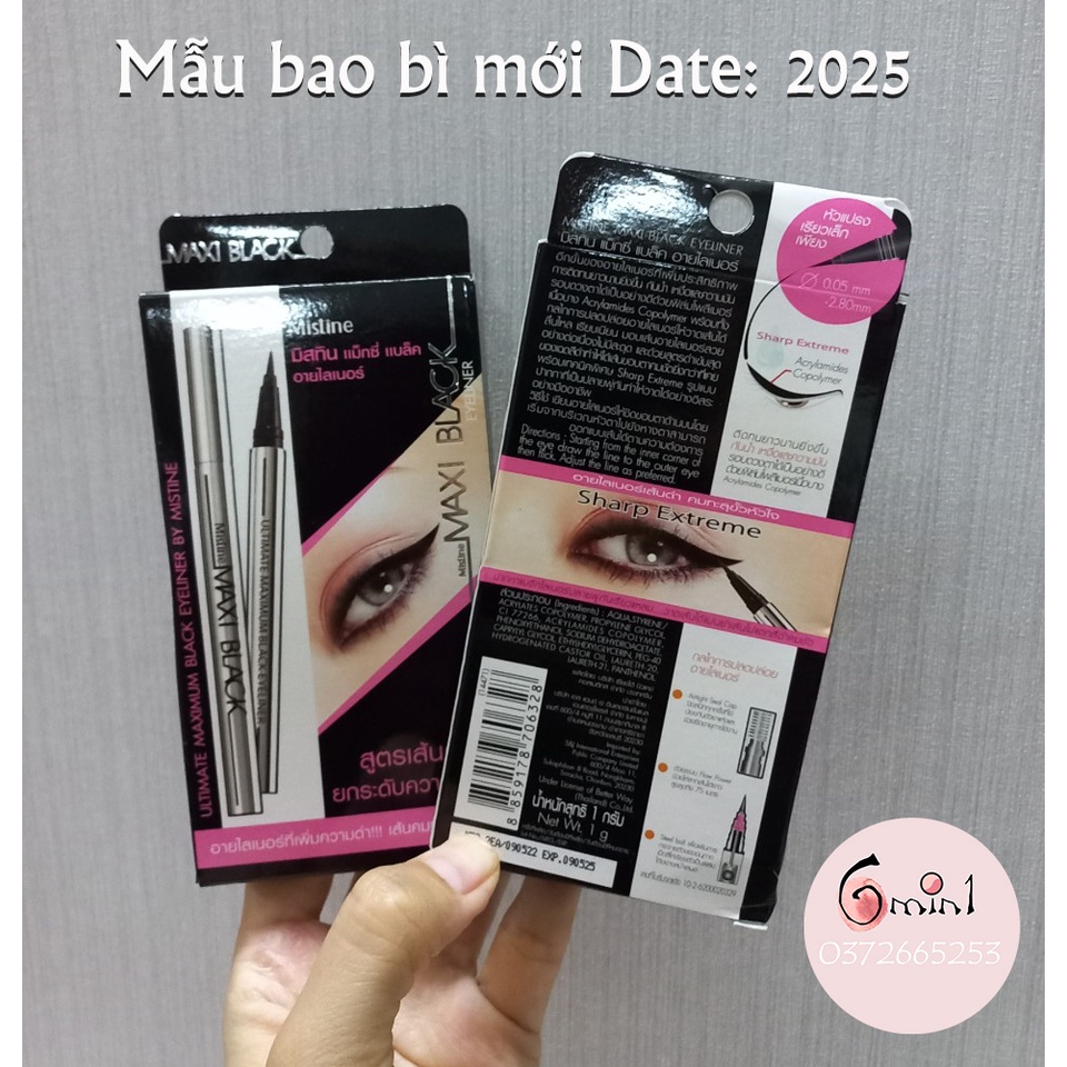 Bút Kẻ Mắt Nước Mistine Maxi Black Eyeliner