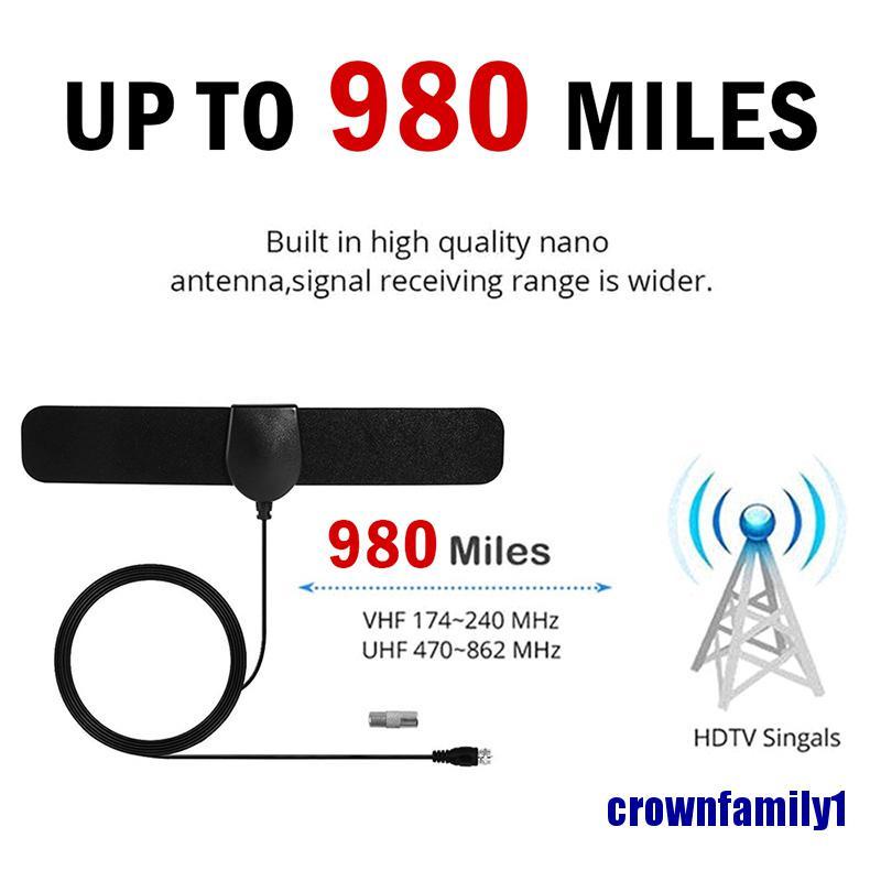 Ăng Ten Tv Kỹ Thuật Số Trong Nhà 1080p 20dbi 980 Dặm Hdtv