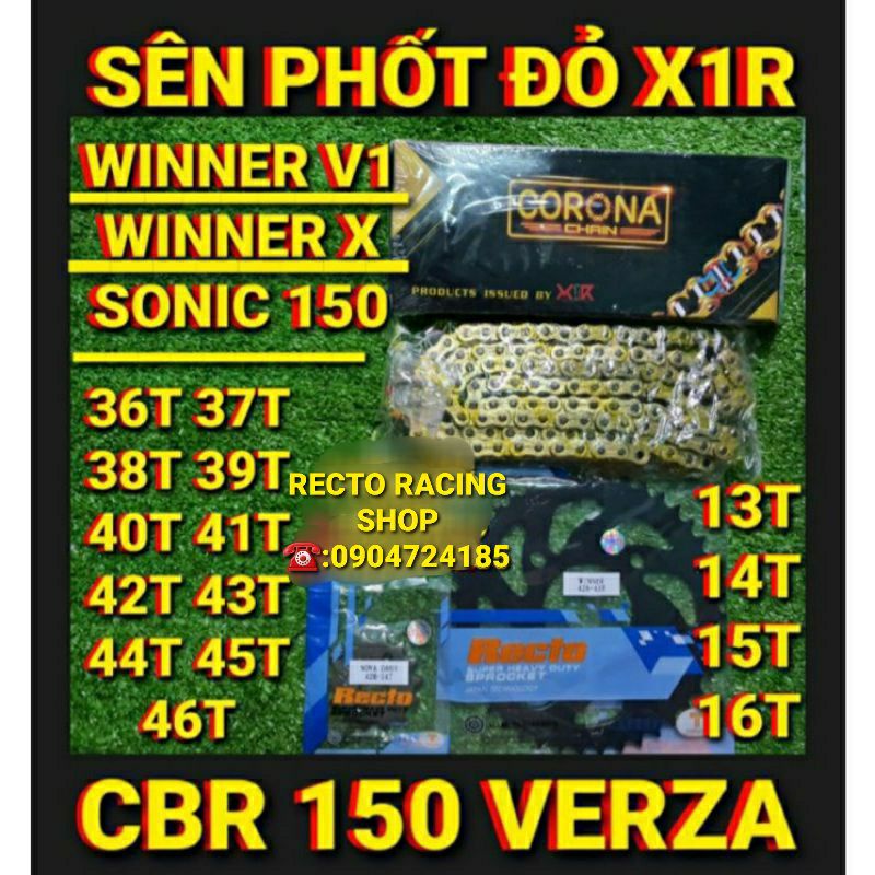 NHÔNG SÊN DĨA PHỐT 10LY CAO SU WINNER V1/WINNER X/SONIC 150/CBR 150 VERZA DĨA 36,37,38,39,40,41,42,43,44,45,46 RECTO