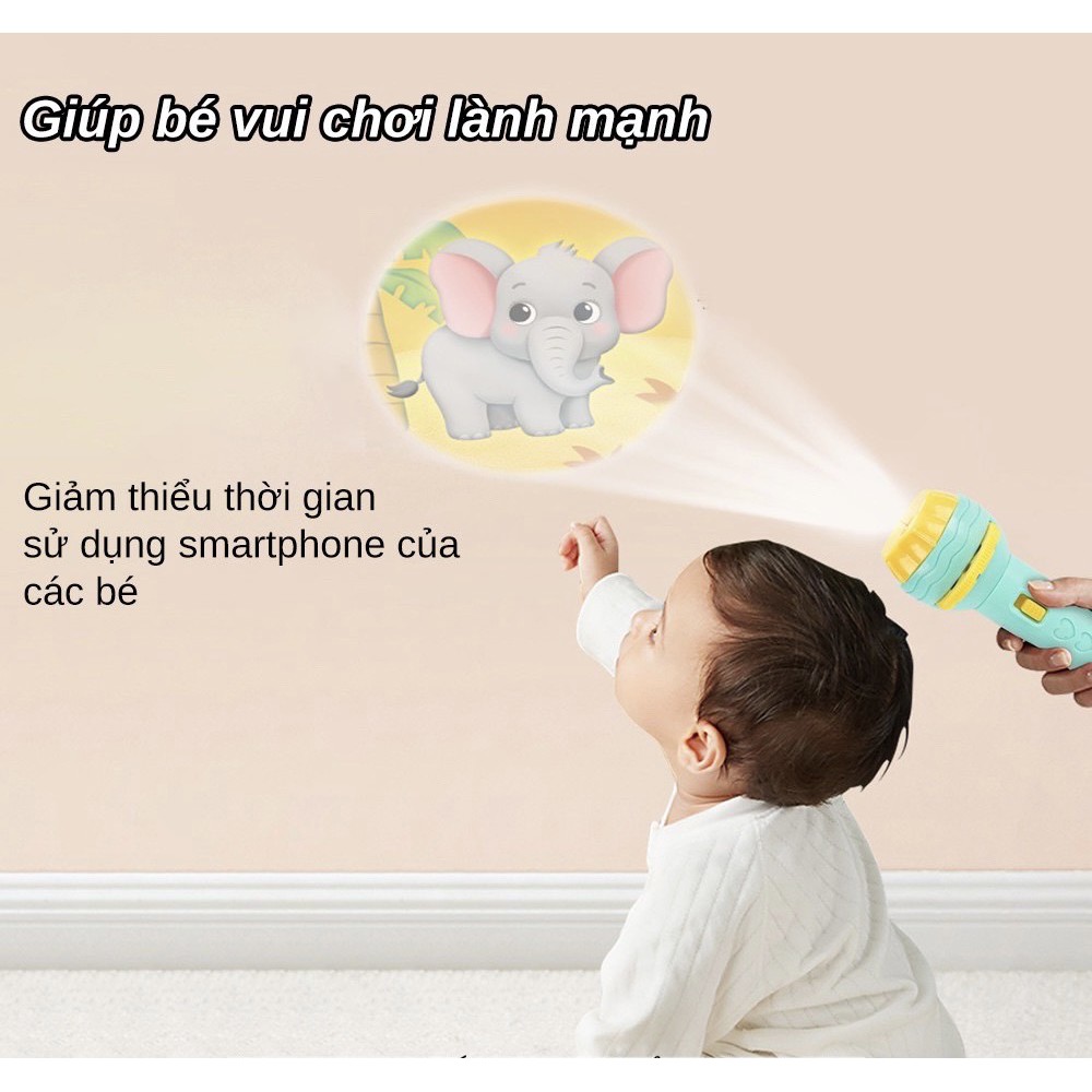 HÀNG LOẠI 1 - Đồ chơi đèn pin chiếu hình, 24 hình có sẵn cho bé