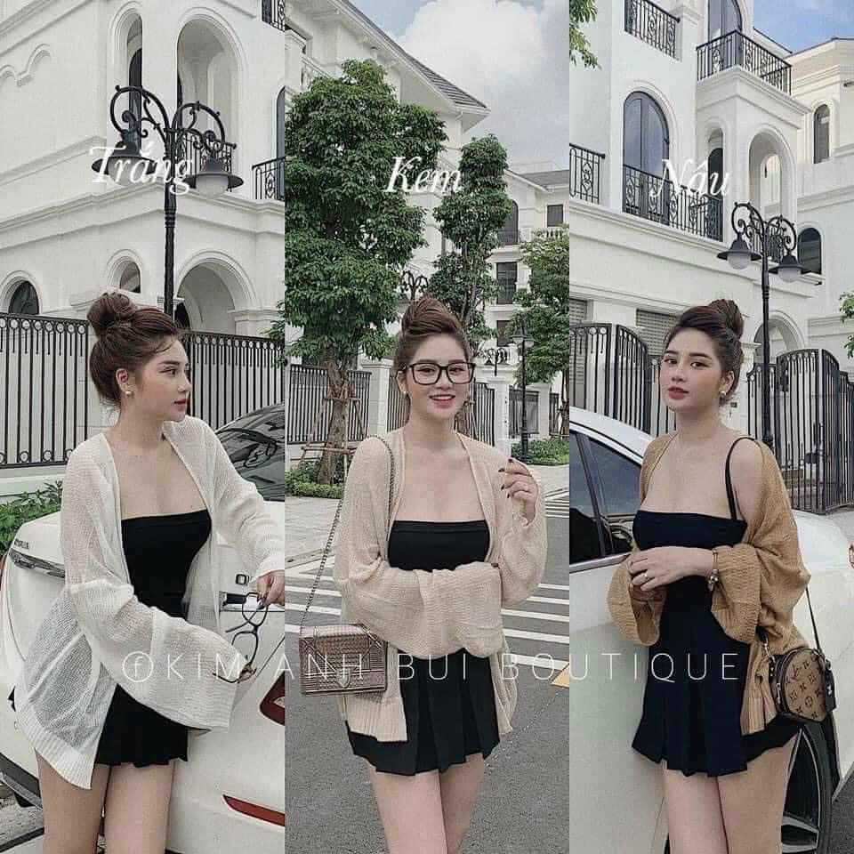 Áo cardigan len mỏng phong cách Hàn Quốc, áo khoác len chất tơ siêu mềm