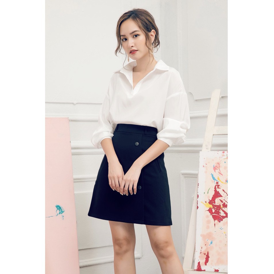 [Sale 50%]  [CAO CẤP] Chân váy xòe chữ A phối nút CV04 [HÀNG XUẤT NHẬT-HÀN QUỐC]  [Xuất Khẩu] | BigBuy360 - bigbuy360.vn