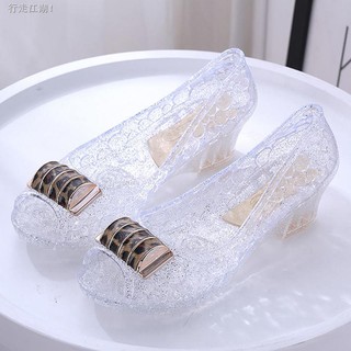 Giày búp bê miệng nông miệng nông đính pha lê dễ thương cho nữ
