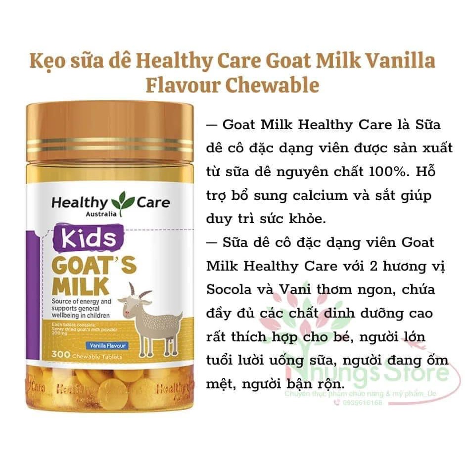 Kẹo Sữa Dê Goat's Milk HealthyCare Kids 300 viên