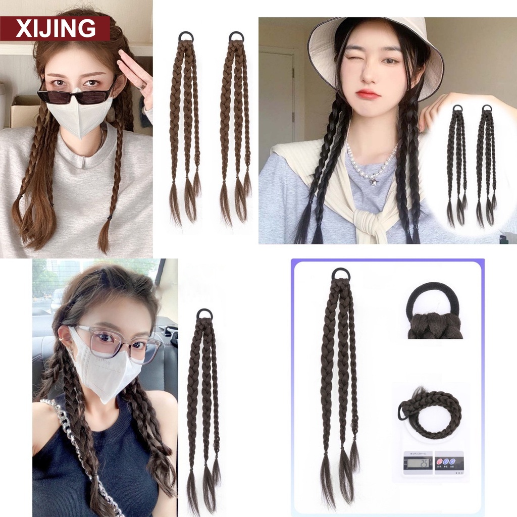 1 Dây thun cột tóc bện hình xương cá thời trang nữ