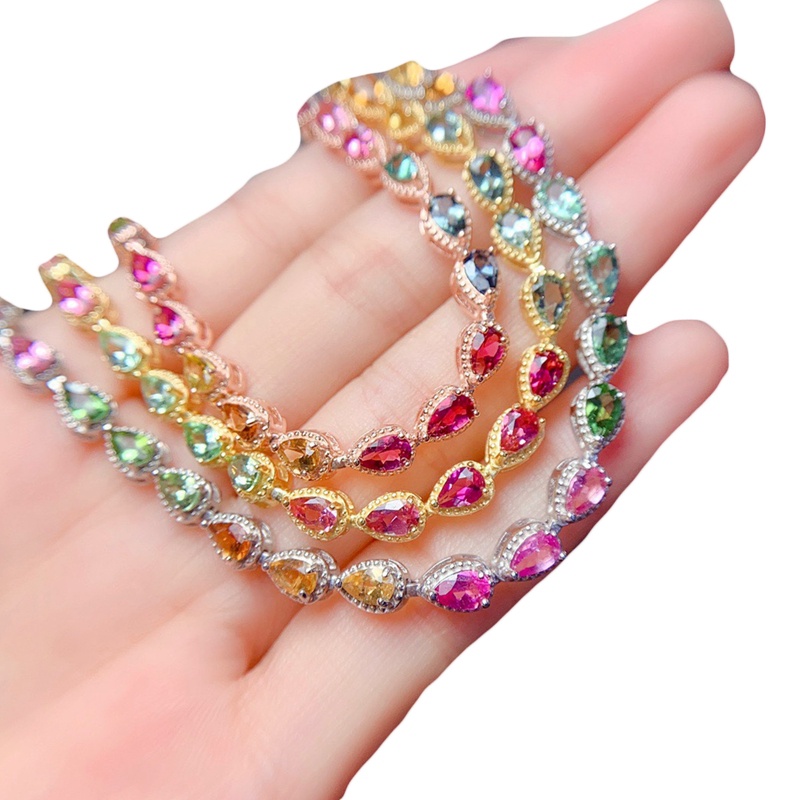 Vòng Tay Mạ Bạc S925 Nhiều Màu Sắc Thời Trang Cho Nữ