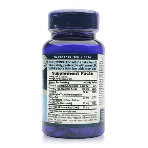 Combo sạch mụn thâm, sưng tăng cường miễn dịch Puritan's Pride - Zinc for Acne 100 viên - Vitamin C1000mg 100v