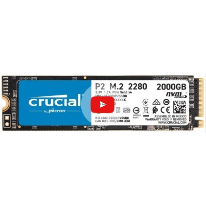 Ổ cứng SSD M2-PCIe 500Gb/ 2TB Crucial P2 NVMe 2280