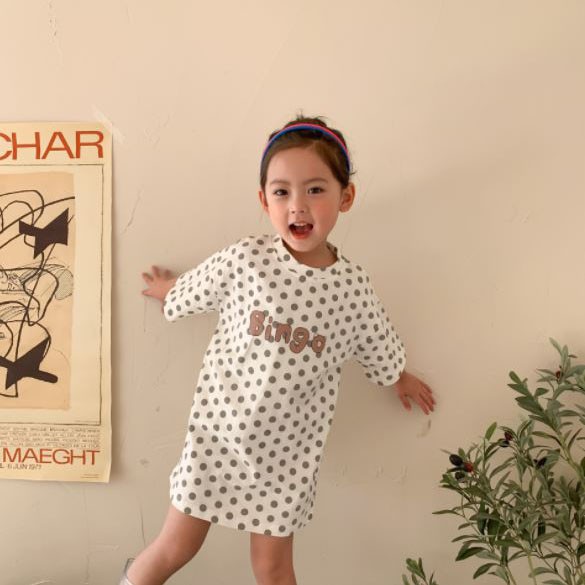 Váy bé gái suông chấm bi chất cotton siêu xinh (10-22kg)