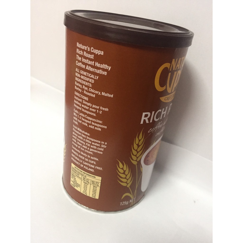 Cafe Ngũ cốc Đức- Natures Cuppa Rich Roast Coffee Alternative Caffeine Free 125g- Thực dưỡng Online